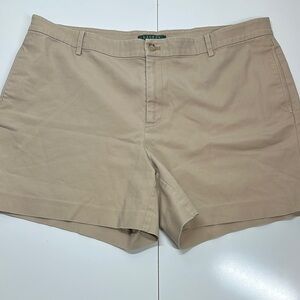 Lauren Ralph Lauren Flat Front Chino Shorts Size 16